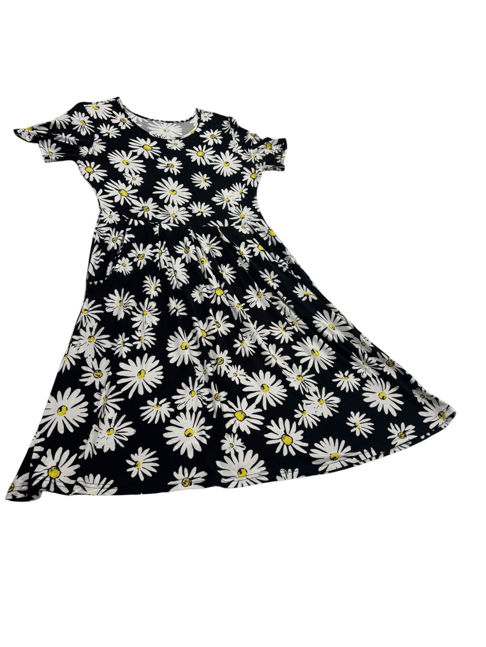 Women’s Black Daisy Print Swing Dress - Brand Unspecified - Picture 1 of 9